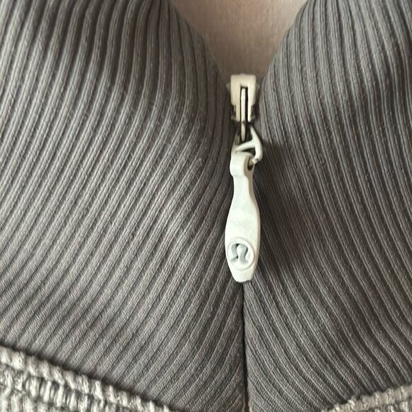 Lululemon Runderful 1/2 Zip Mini Check Pique White Heathered Slate Size - Picture 9 of 15